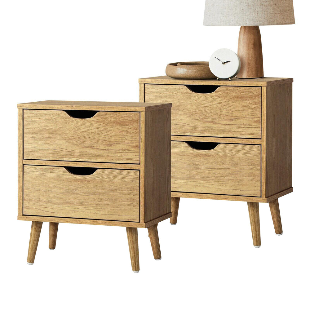 Oikiture 2 X Bedside Tables Side Table Bedroom Furniture Wooden