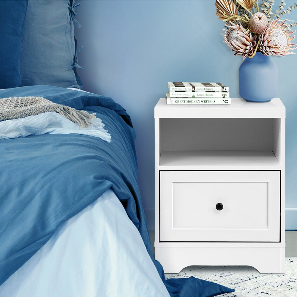 Oikiture 2PCS Bedside Tables Nightstand Hamptons Furniture