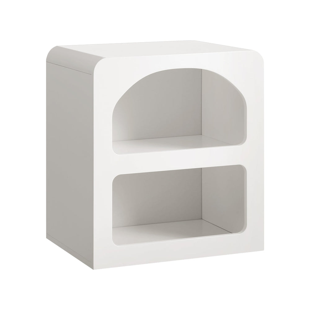 Oikiture Bedside Table Display Shelf Storage Cabinet Nightstand White