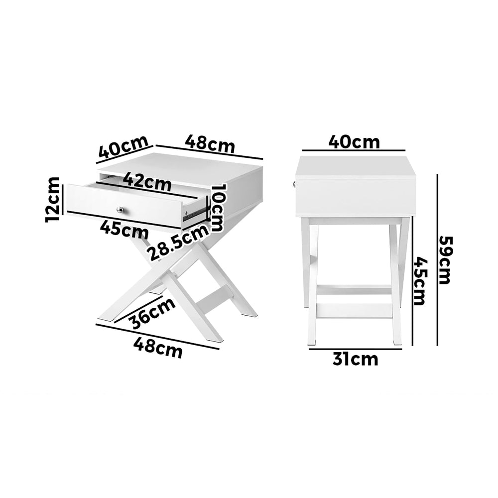 Oikiture Bedside Table Drawer Nightstand Side Table Storage Cabinet Bedroom