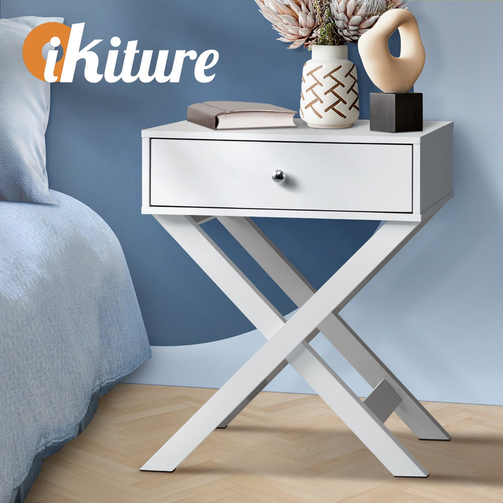 Oikiture Bedside Table Drawer Nightstand Side Table Storage Cabinet Bedroom