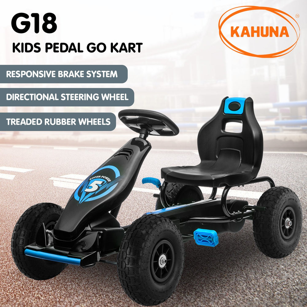 Kahuna Kids Ride On Pedal Powered G18 Go Kart - Blue