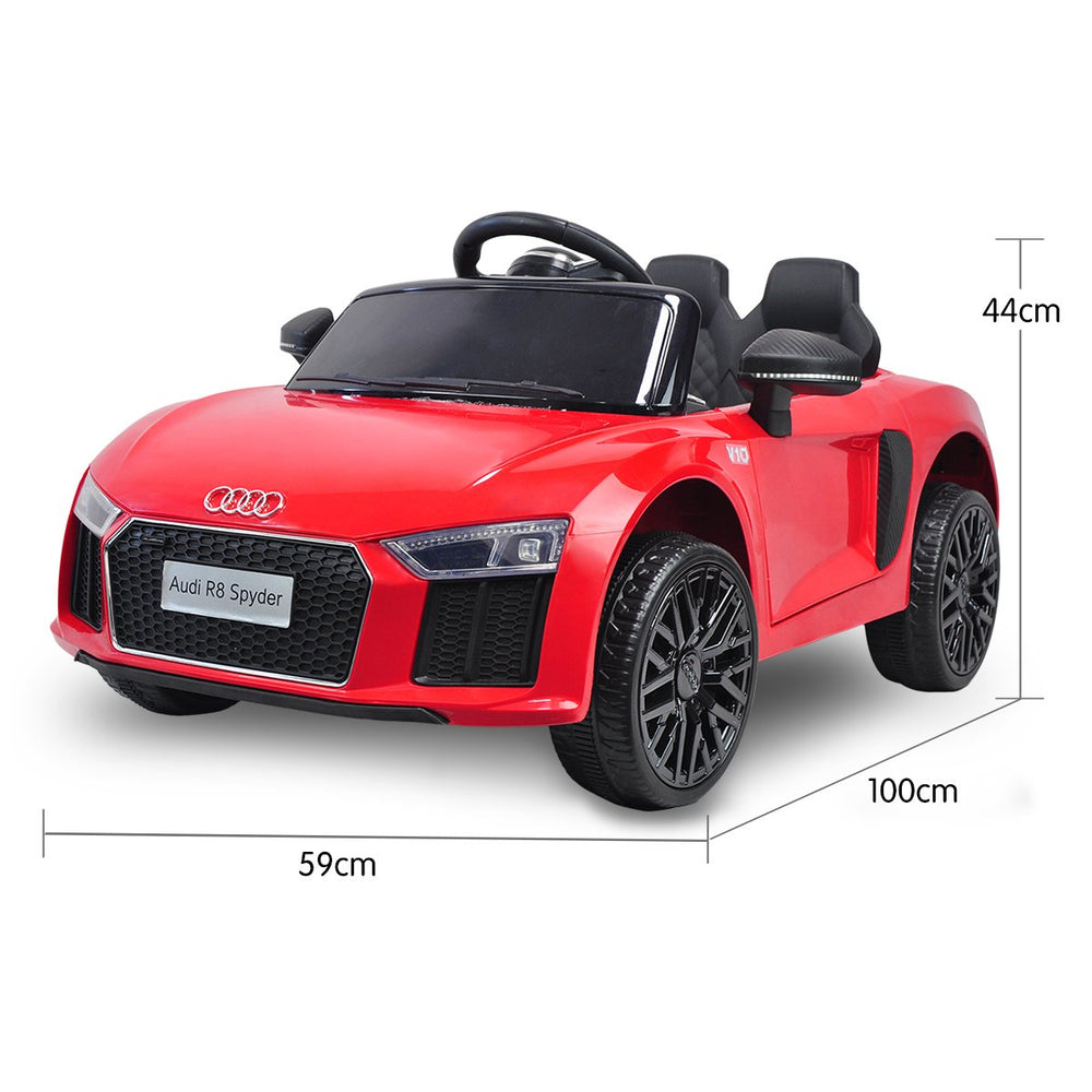 R8 Spyder Audi Licensed Kids Electric Ride On Car Remote Control Red