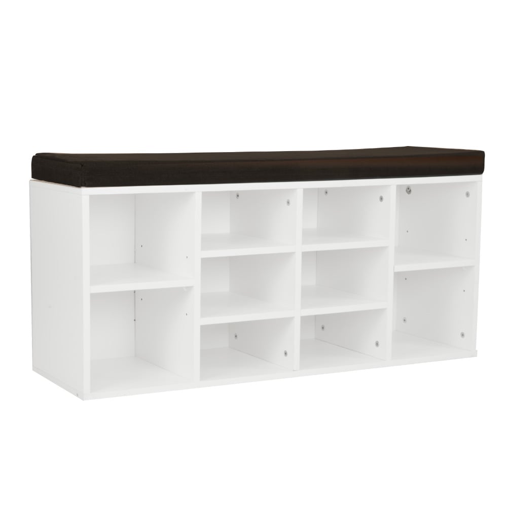Sarantino Vincent Shoe Cabinet with 5cm Sponge - White Brown
