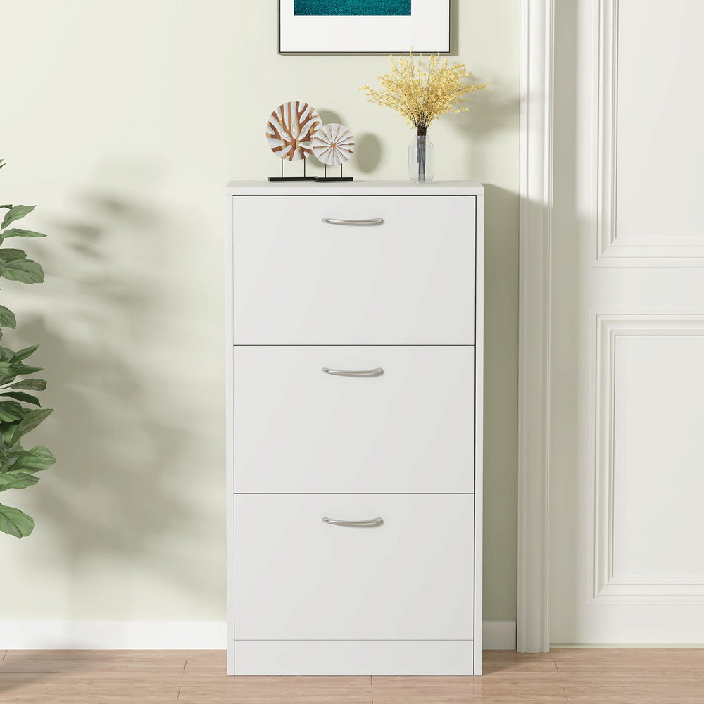 Sarantino Mavis Shoe Cabinet in White