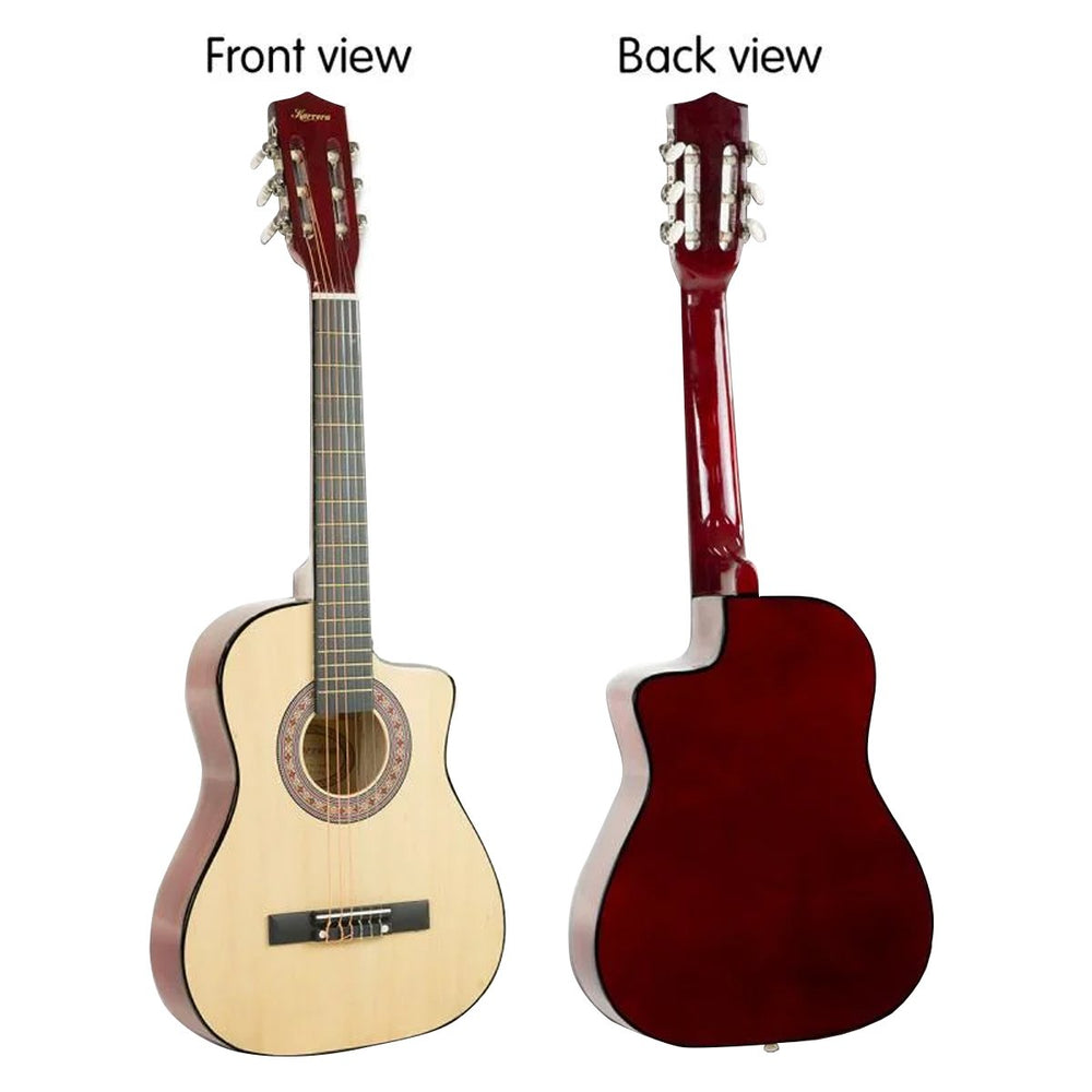 Karrera 38in Cutaway Acoustic Guitar with guitar bag - Natural