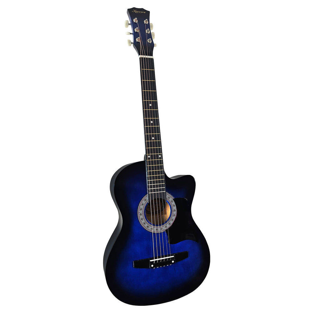 Karrera 38in Cutaway Acoustic Guitar with guitar bag - Blue Burst