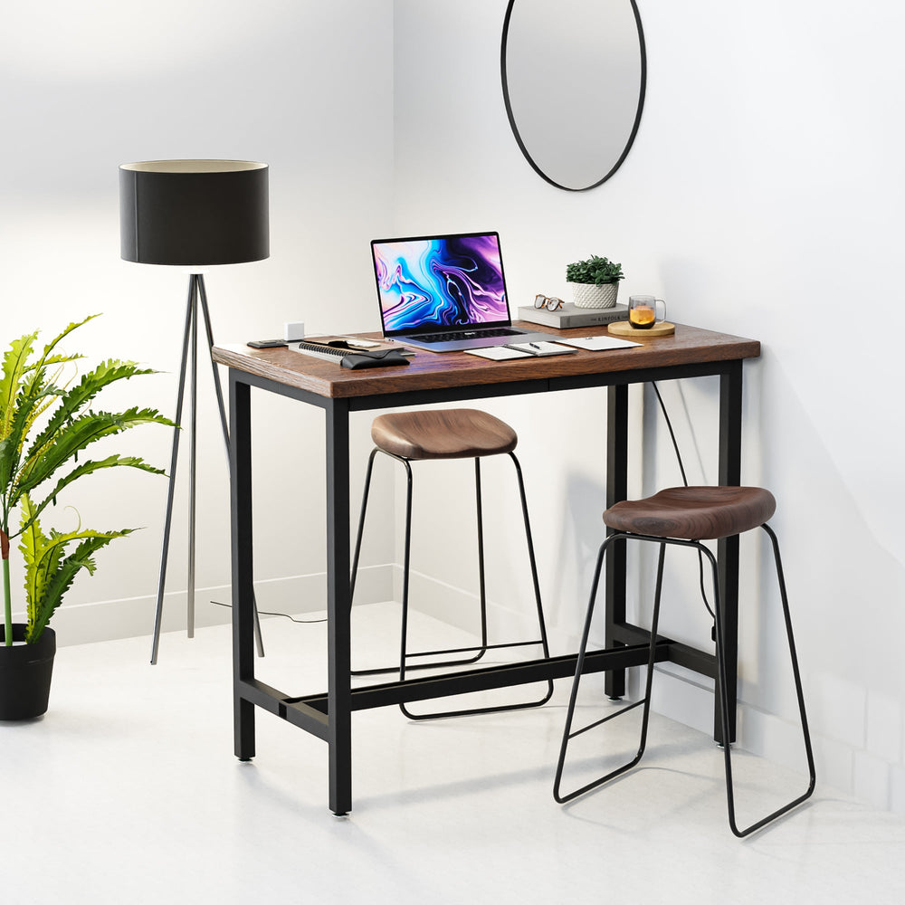 Levede High Bar Table Office Desk USB Charge Vintage Industrial Dining 110X60CM