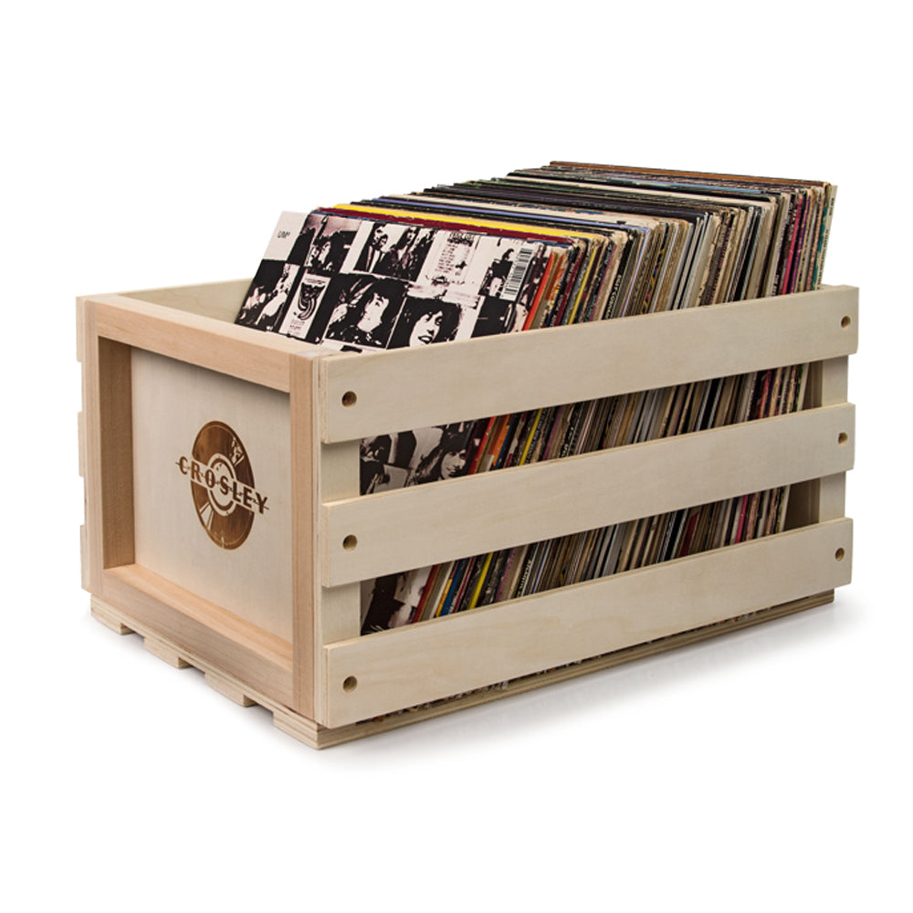 Crosley Voyager Black - Bluetooth Portable Turntable  &amp; Record Storage Crate