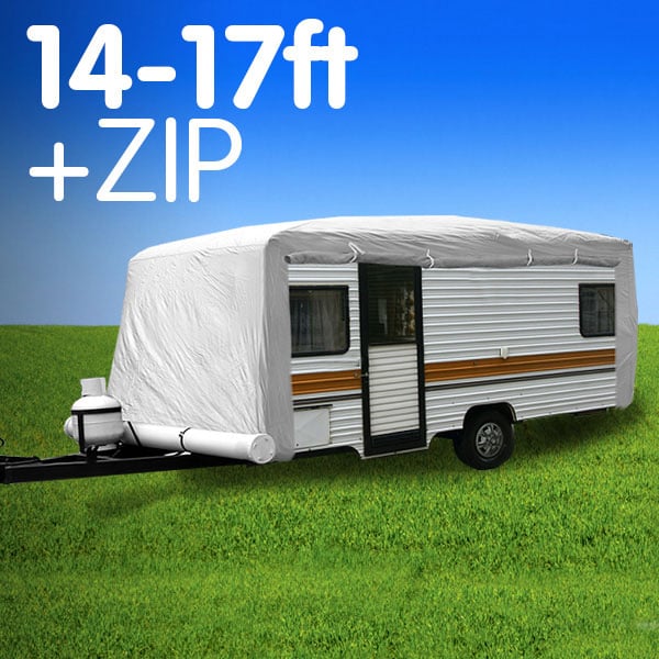 Wallaroo Caravan cover with zIp: 14-17 ft