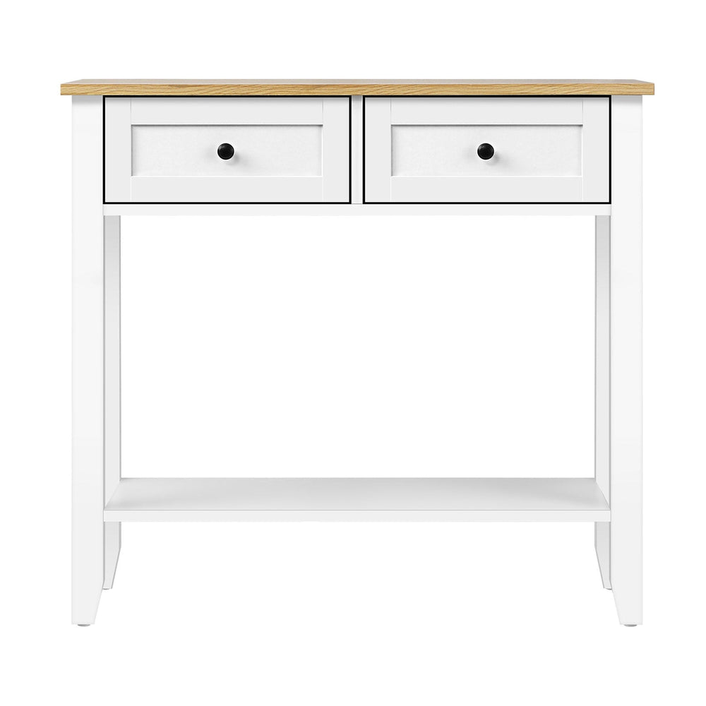 Oikiture Console Table Hallway Entry 2 Drawers Hall Side Display Shelf Desk