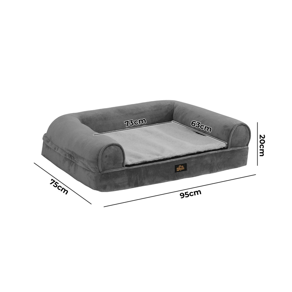 Alopet Orthopedic Dog Bed Memory Foam Pet Calming Sofa Removable Cover Large