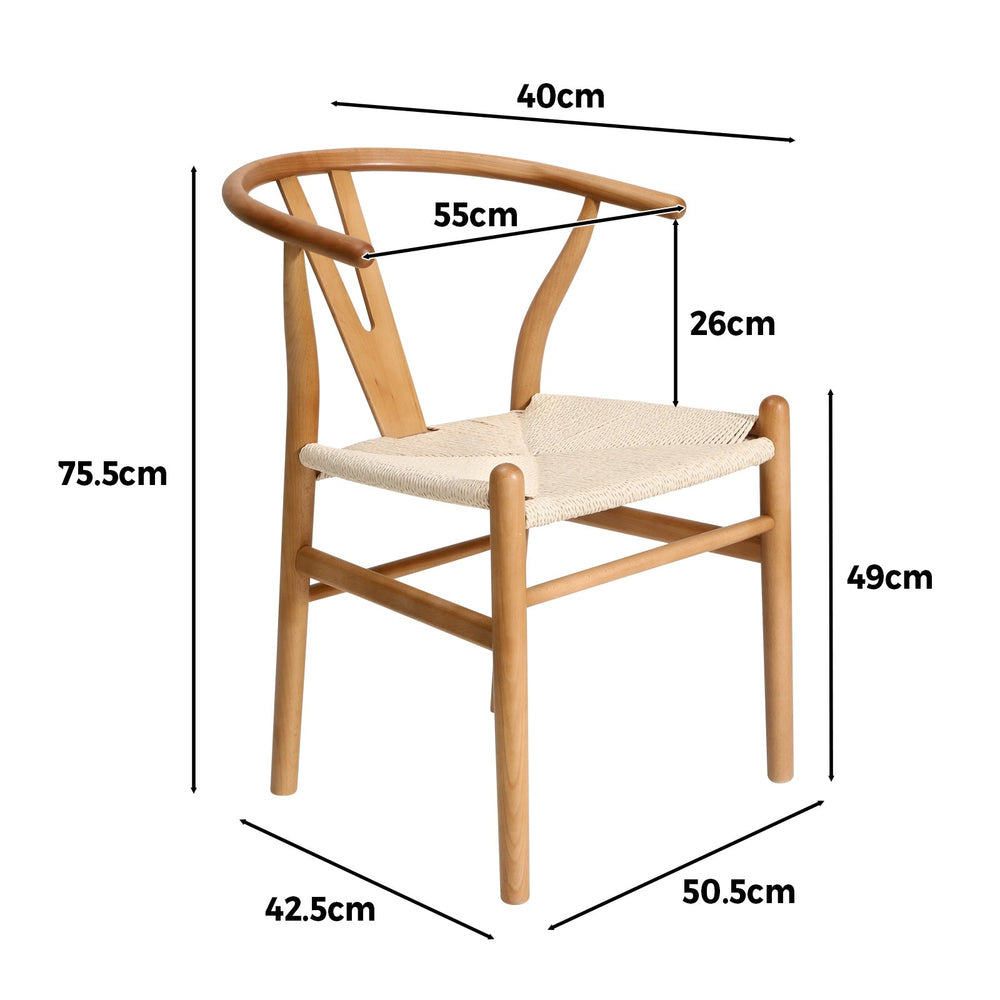 Oikiture Dining Chair Wooden Hans Wegner Chair Wishbone Chair Cafe Lounge Seat