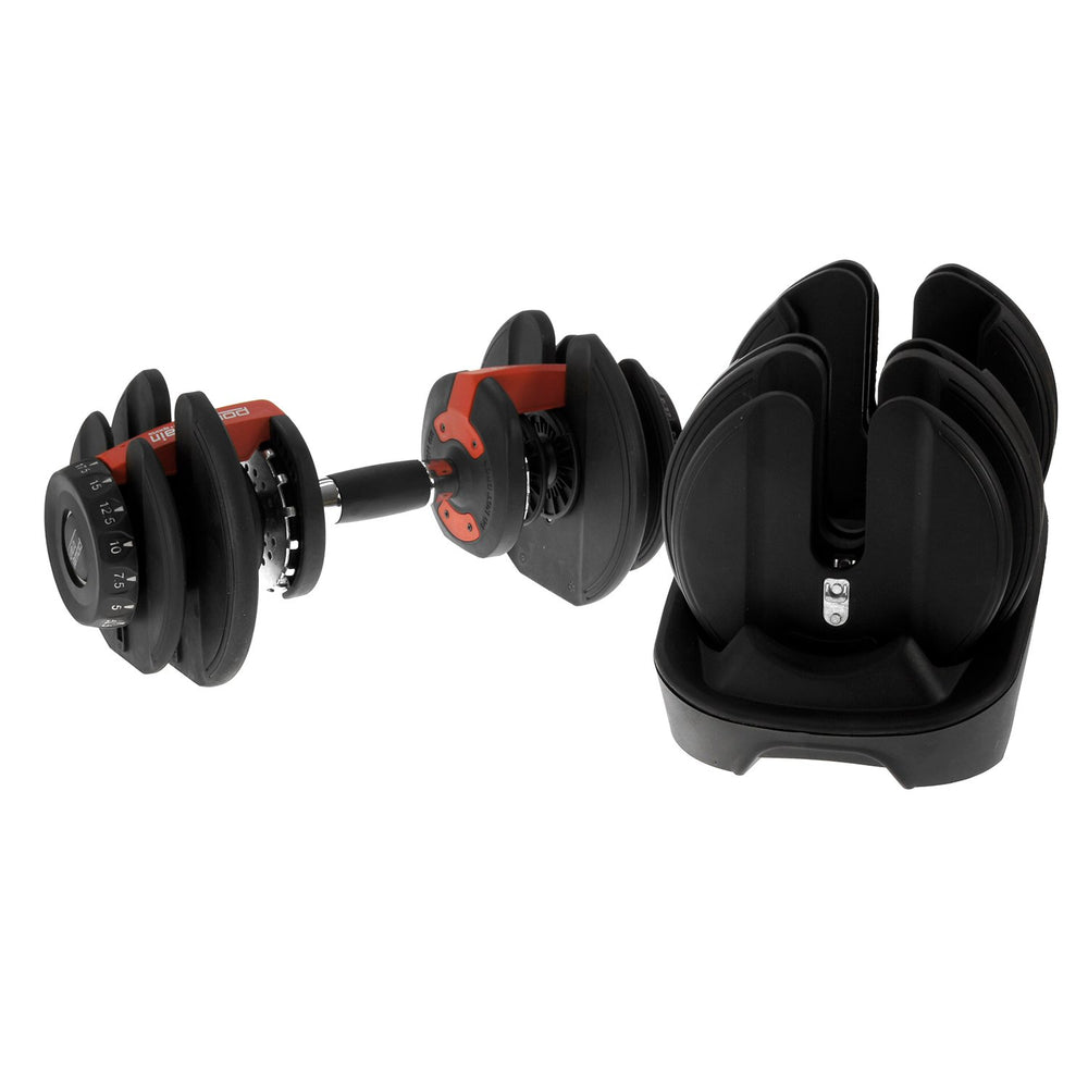 Powertrain 24kg Adjustable Dumbbell - Red