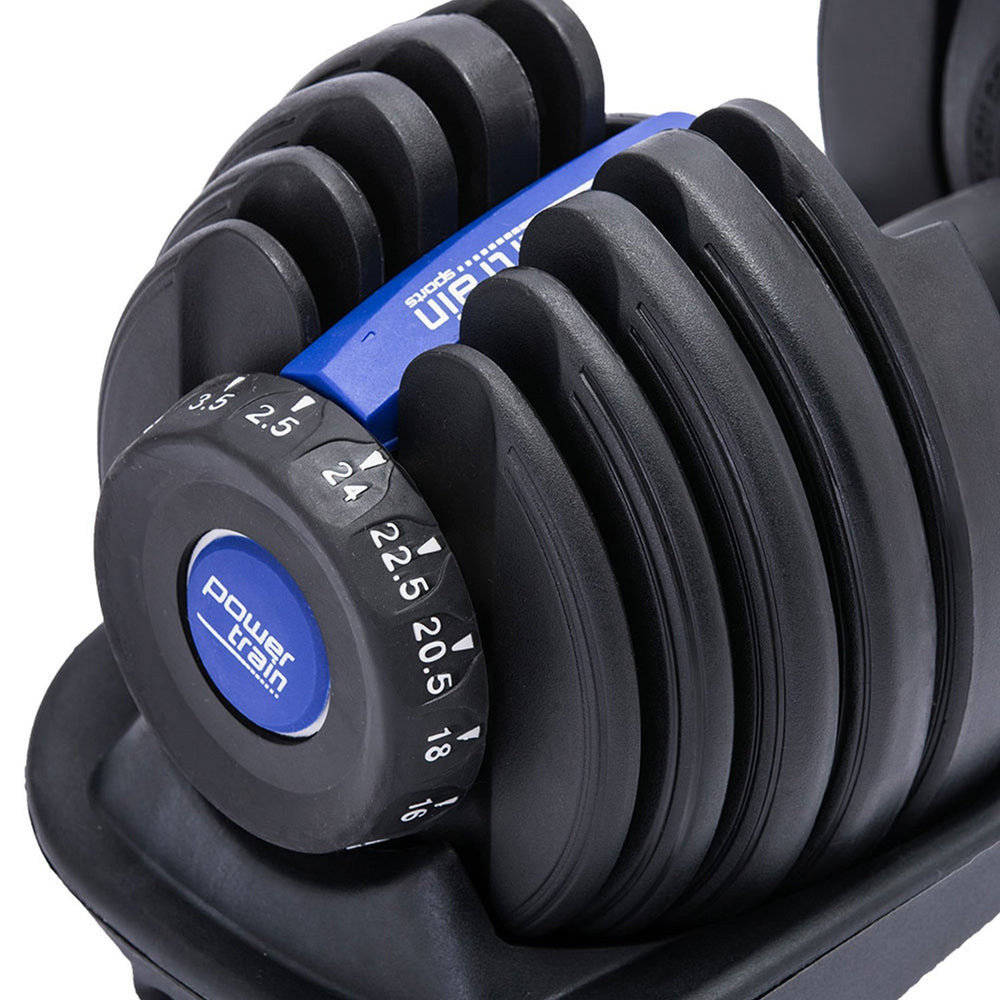 Powertrain 2x 24kg Adjustable Dumbbell Set - Blue