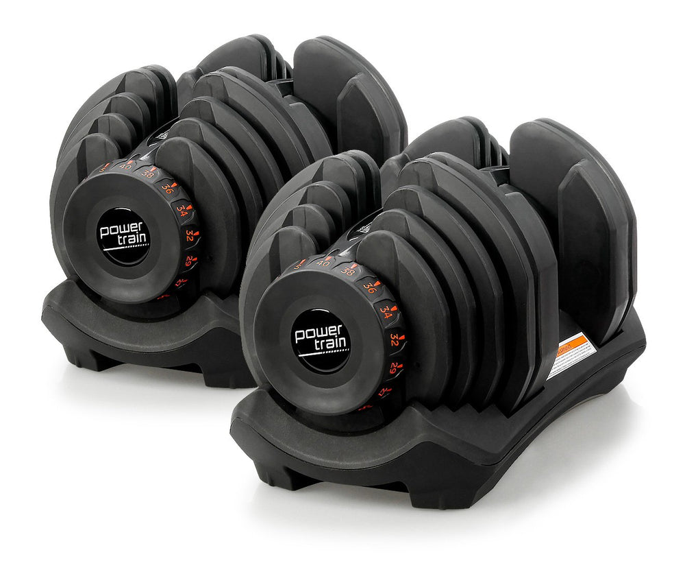 Powertrain 2x 40kg Adjustable Dumbbell Set