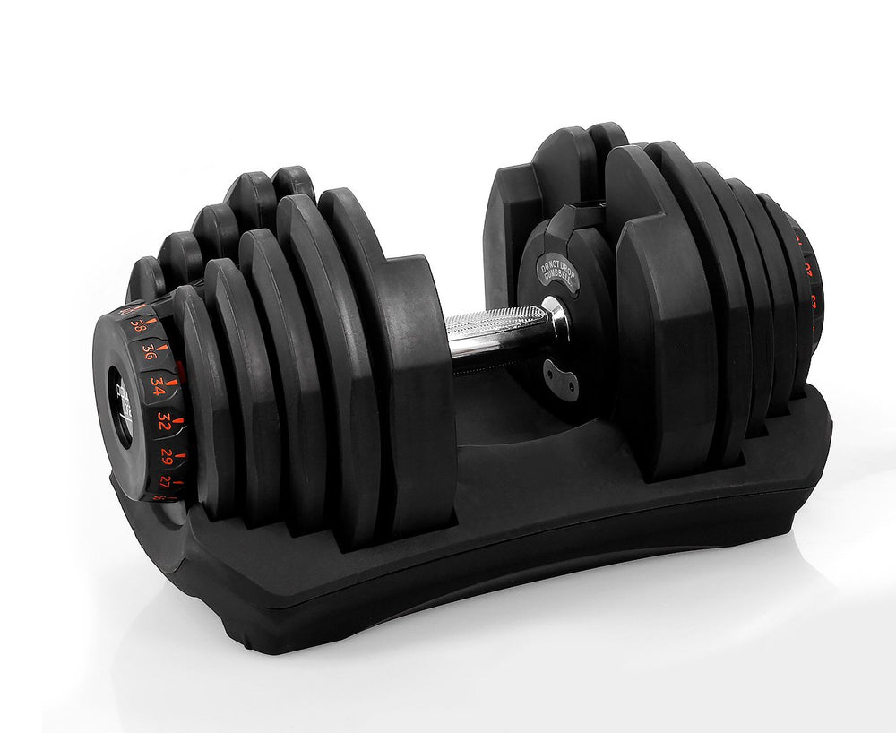 Powertrain 2x 40kg Adjustable Dumbbell Set with Stand