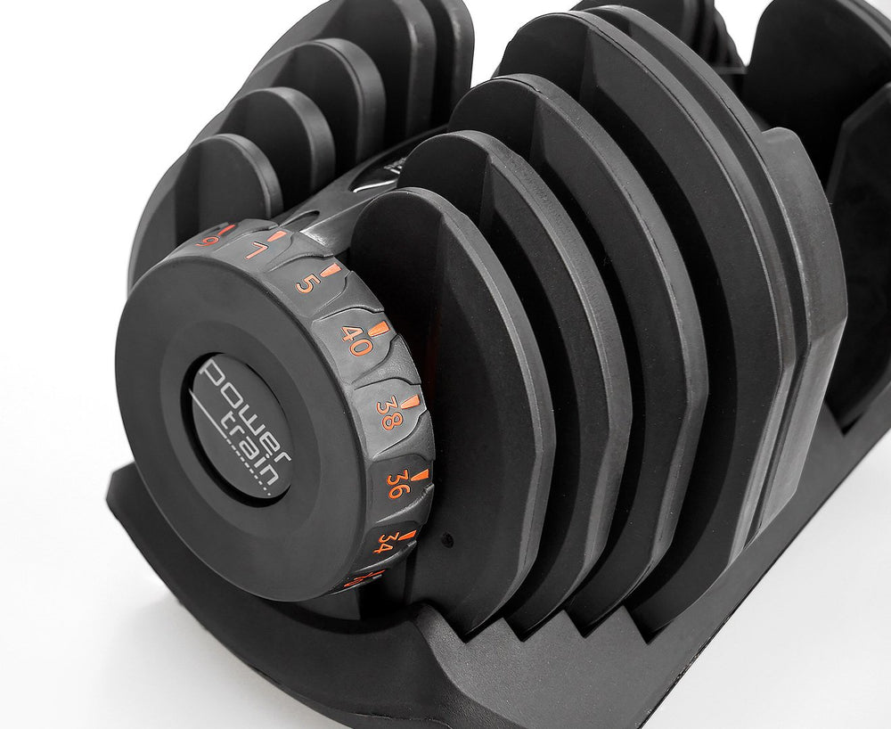 Powertrain 2x 40kg Adjustable Dumbbell Set with Stand