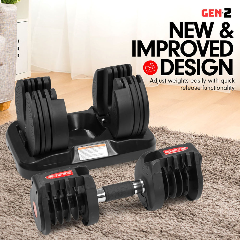 Powertrain 20kg Gen2 Adjustable Dumbbell