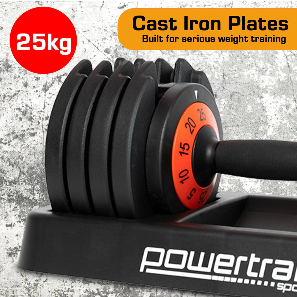 Powertrain 2x 25kg Gen2 Pro Adjustable Dumbbell Set