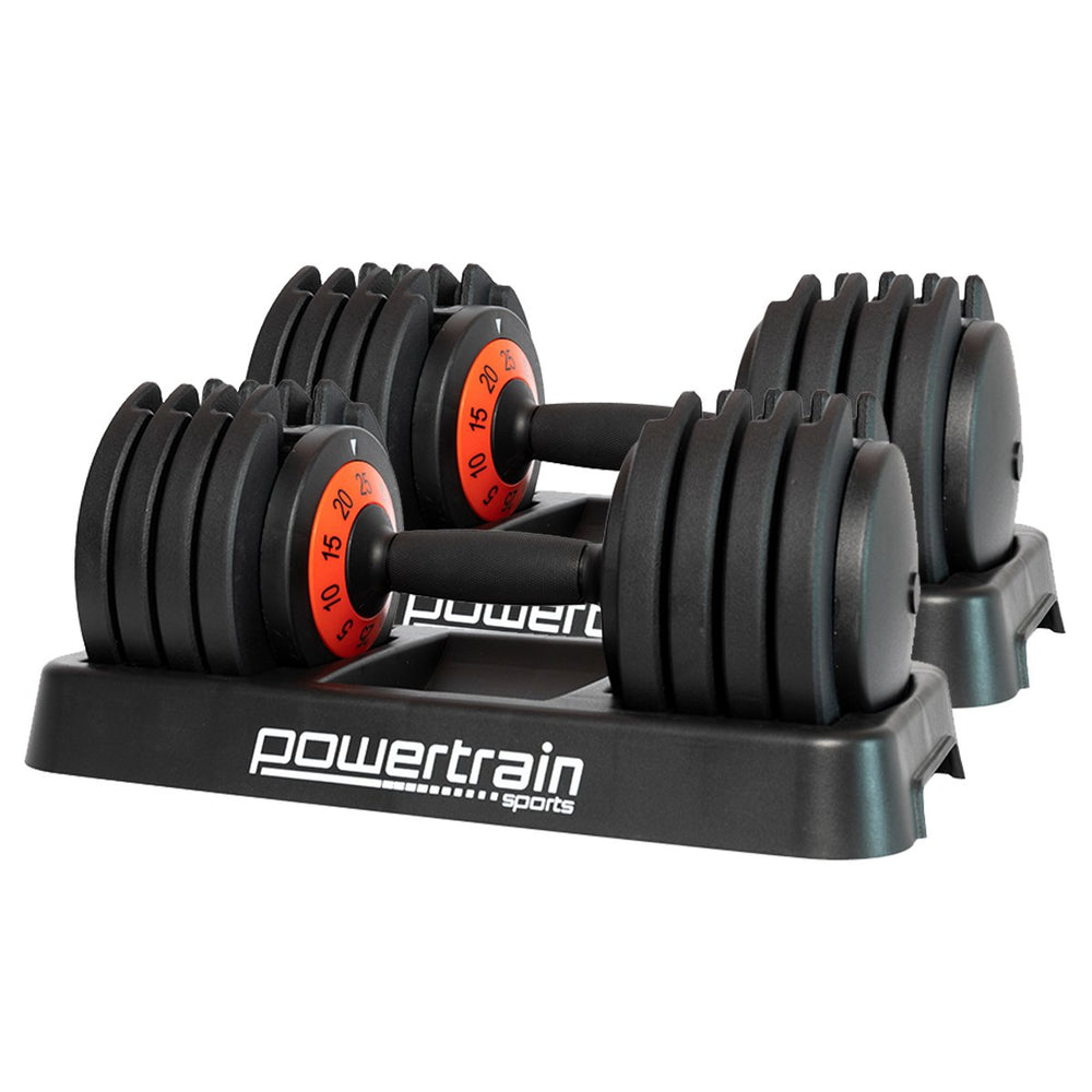 Powertrain 2x 25kg Gen2 Pro Adjustable Dumbbell Set