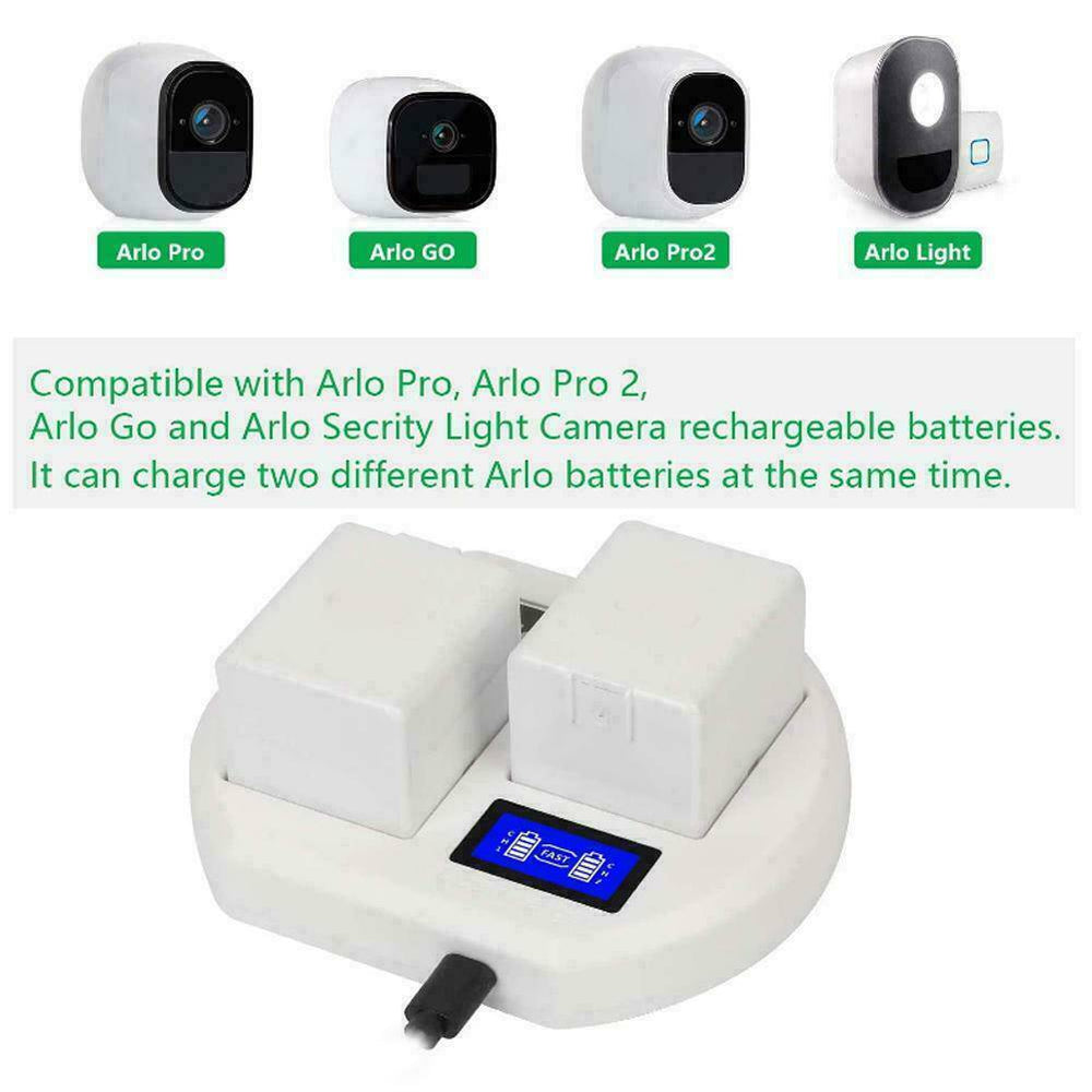 Dual Battery Charger for Arlo Pro 2 with USB Cable &amp; LCD