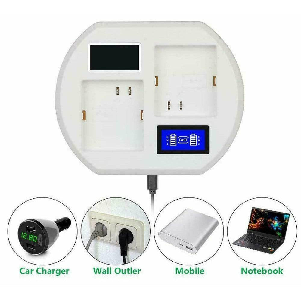 Dual Battery Charger for Arlo Pro 2 with USB Cable &amp; LCD