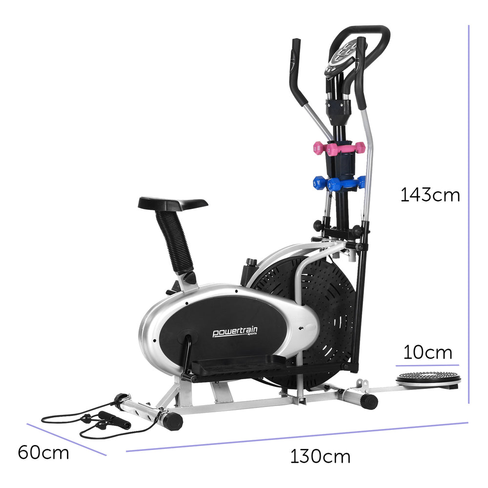 Powertrain 6-in-1 Elliptical Exercise Bike with Weights and Twist Disc