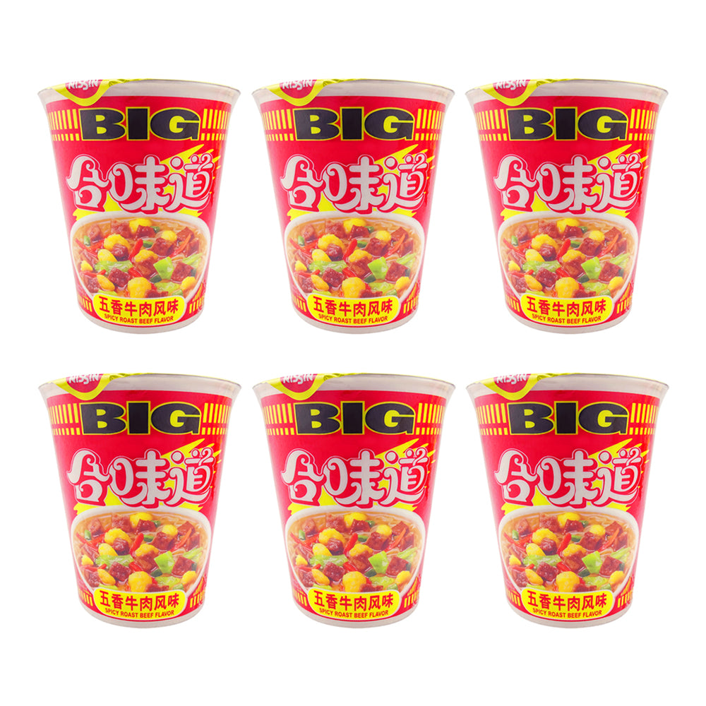 Nissin Instant Noodle Big Cup Spicy Roast Beef Flavour 110gX6pack