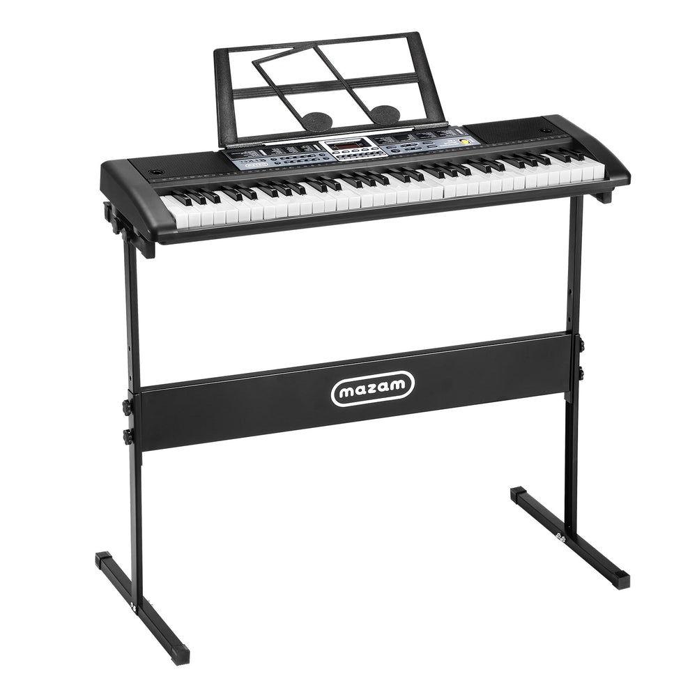 Mazam 61 Keys Electronic Piano Keyboard Lighted Electric Keyboards Holder Stand