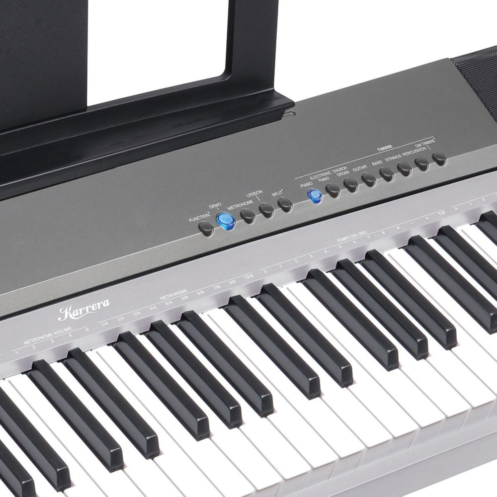 Karrera 88 Keys Electronic Keyboard Piano with Stand Pedal Silver
