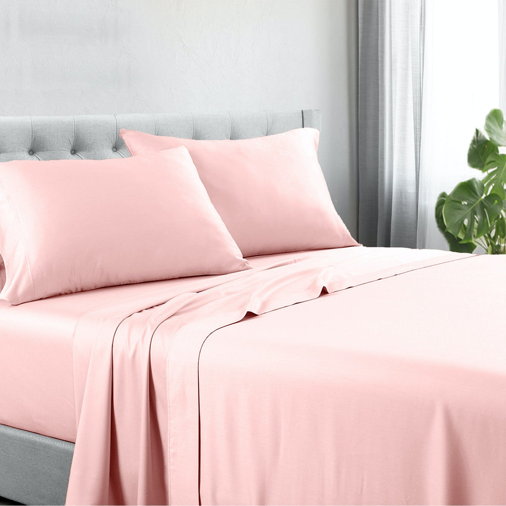 Somerset 1200TC Hotel Quality Soft Cotton Rich Sheet Sets Pillowcases Silky Touch Double Blush
