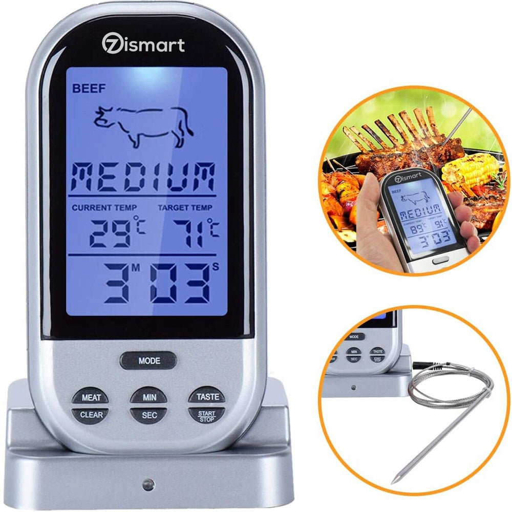 Food Meat Oven BBQ Thermometer Digital Wireless Remote Probe Cooking Set Grill