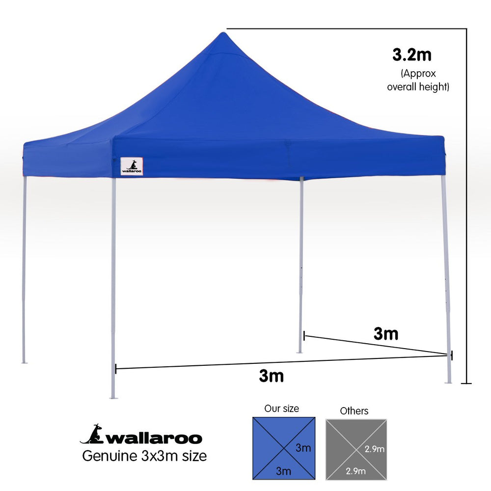 Wallaroo 3x3 Marquee - PopUp Gazebo - Blue