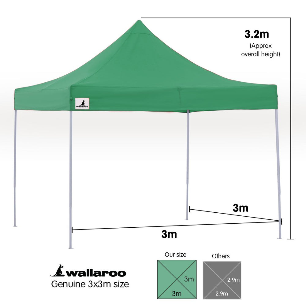 Wallaroo 3x3 Marquee - PopUp Gazebo - Green