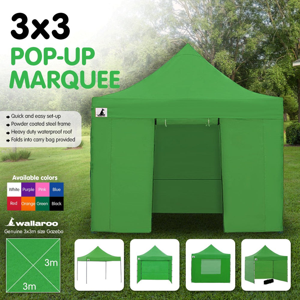Wallaroo 3x3 Marquee - PopUp Gazebo - Green
