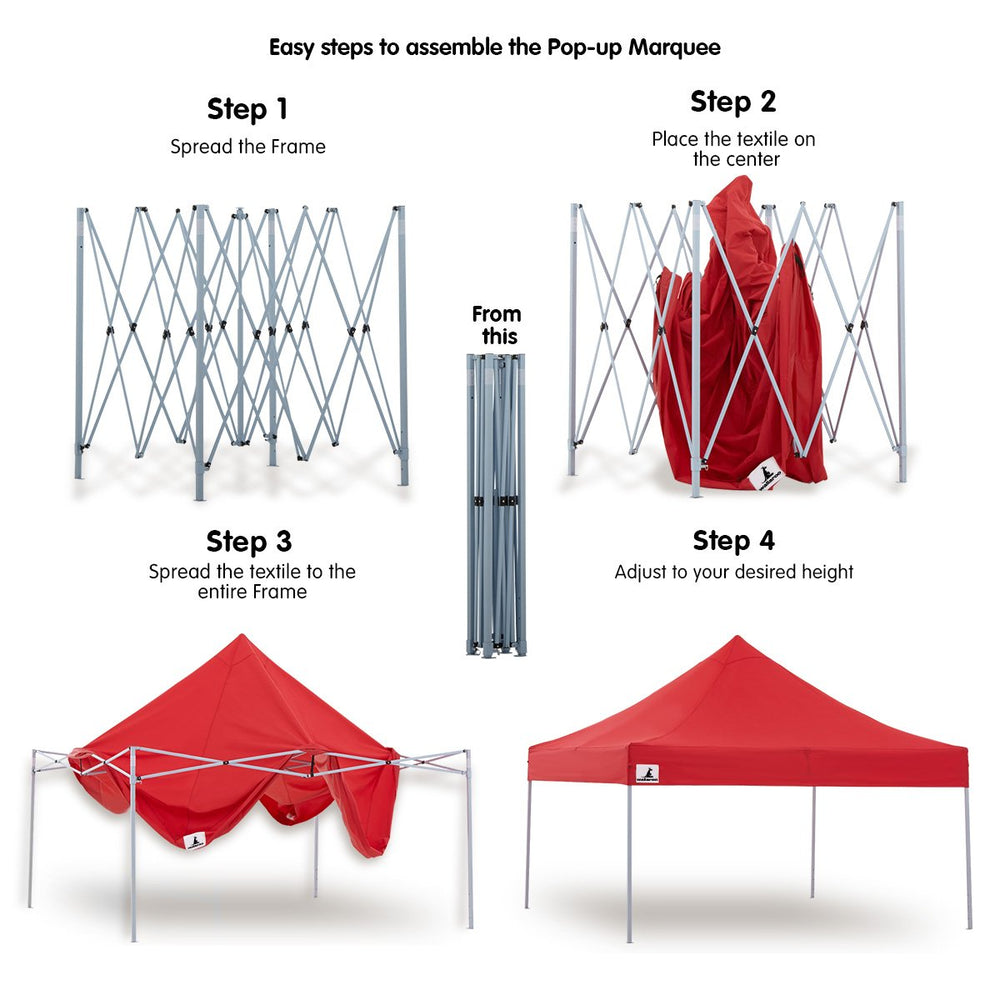 Wallaroo 3x3 Marquee - PopUp Gazebo - Red