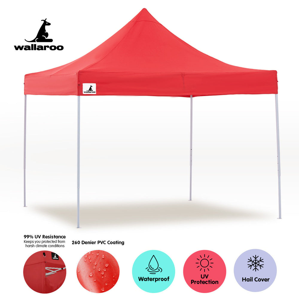 Wallaroo 3x3 Marquee - PopUp Gazebo - Red