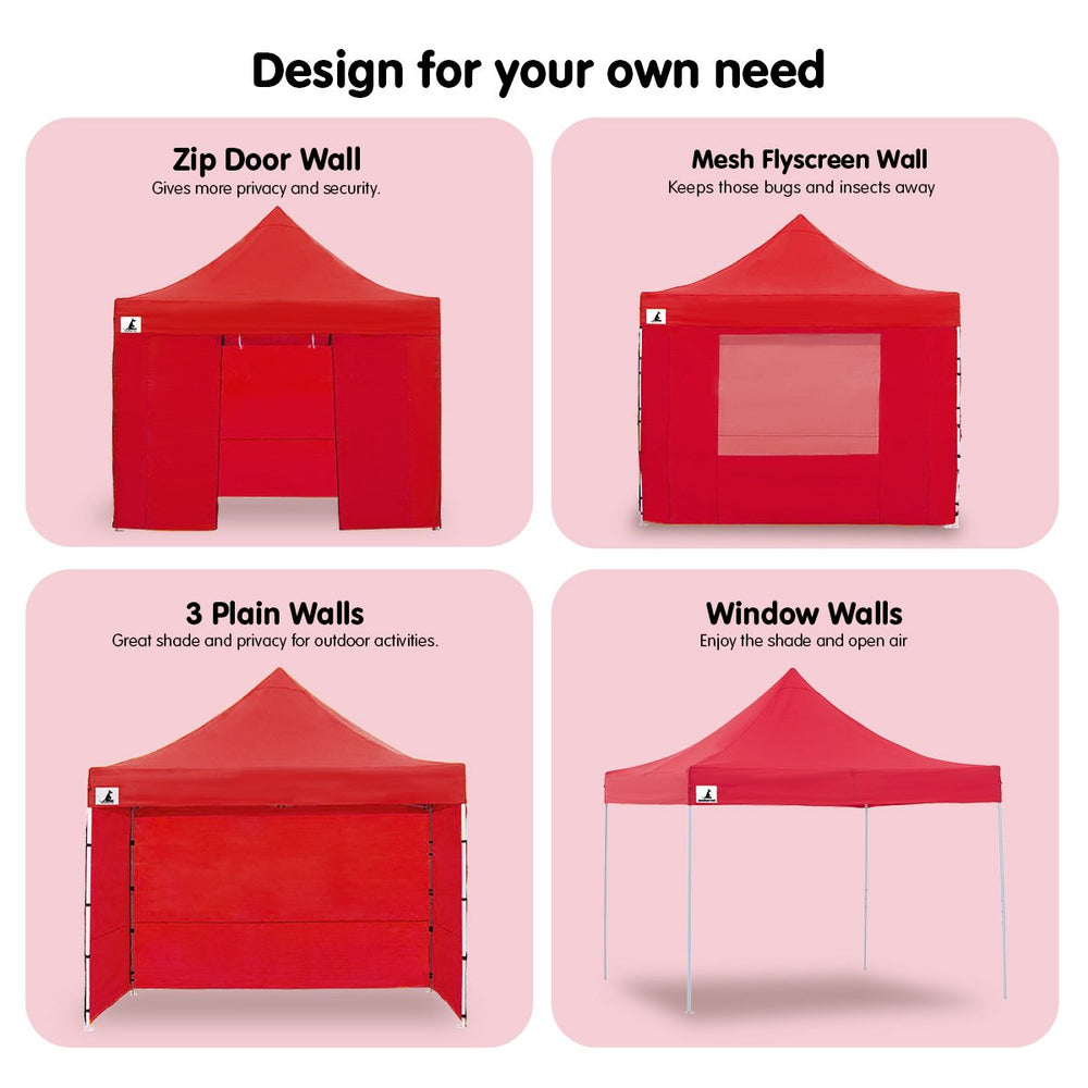 Wallaroo 3x3 Marquee - PopUp Gazebo - Red