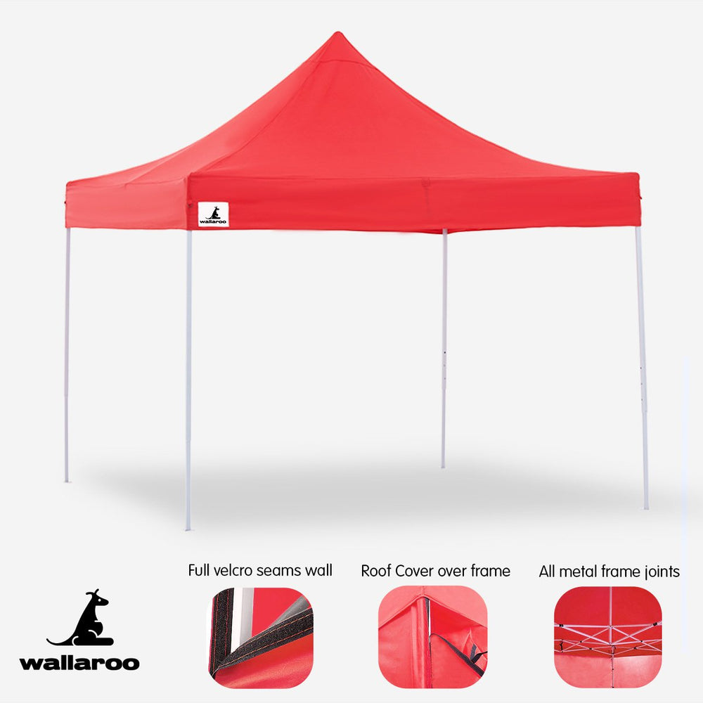 Wallaroo 3x3 Marquee - PopUp Gazebo - Red