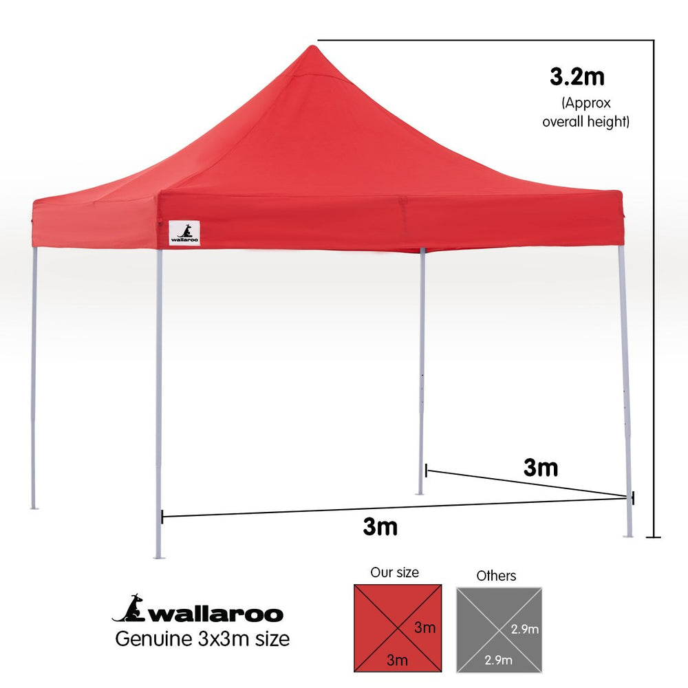 Wallaroo 3x3 Marquee - PopUp Gazebo - Red