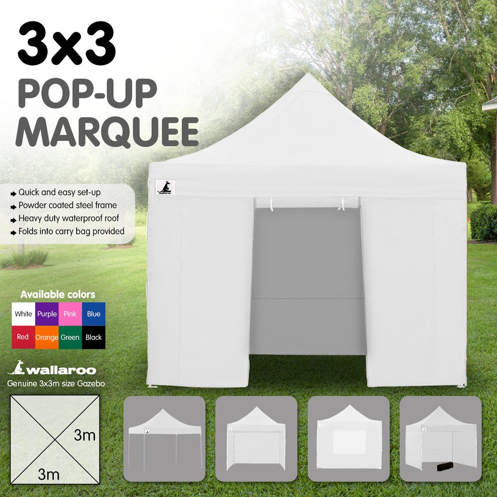 Wallaroo 3x3 Marquee - PopUp Gazebo - White