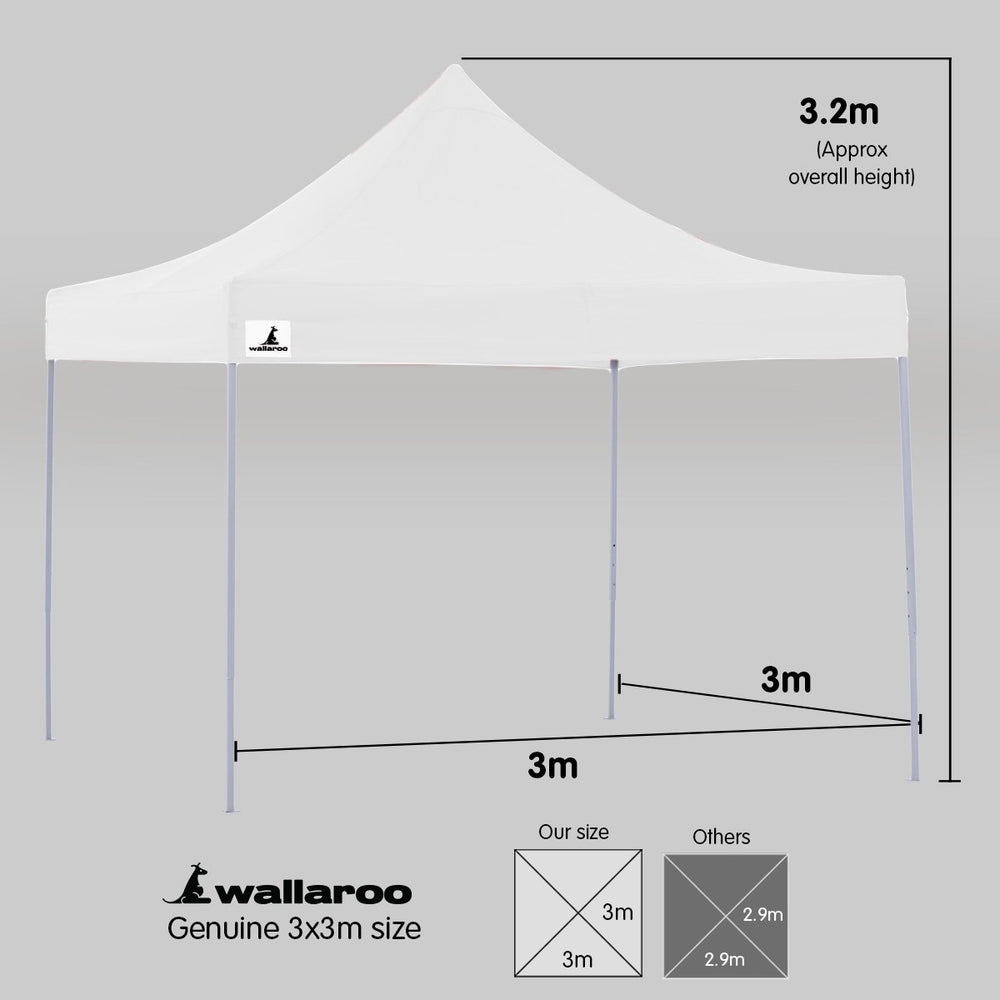 Wallaroo 3x3 Marquee - PopUp Gazebo - White