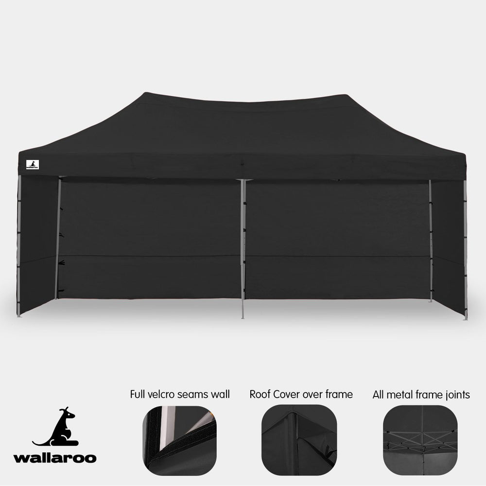 Wallaroo 3x6 Marquee - PopUp Gazebo - Black