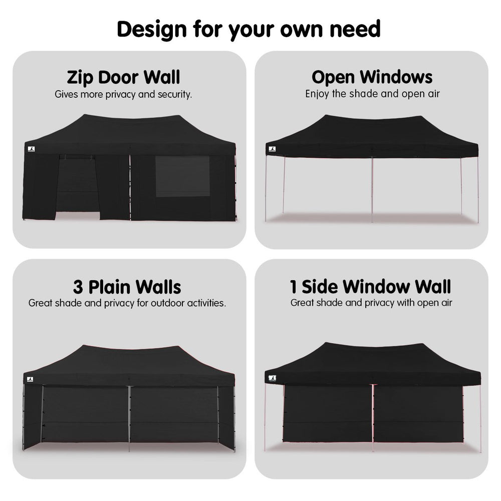 Wallaroo 3x6 Marquee - PopUp Gazebo - Black