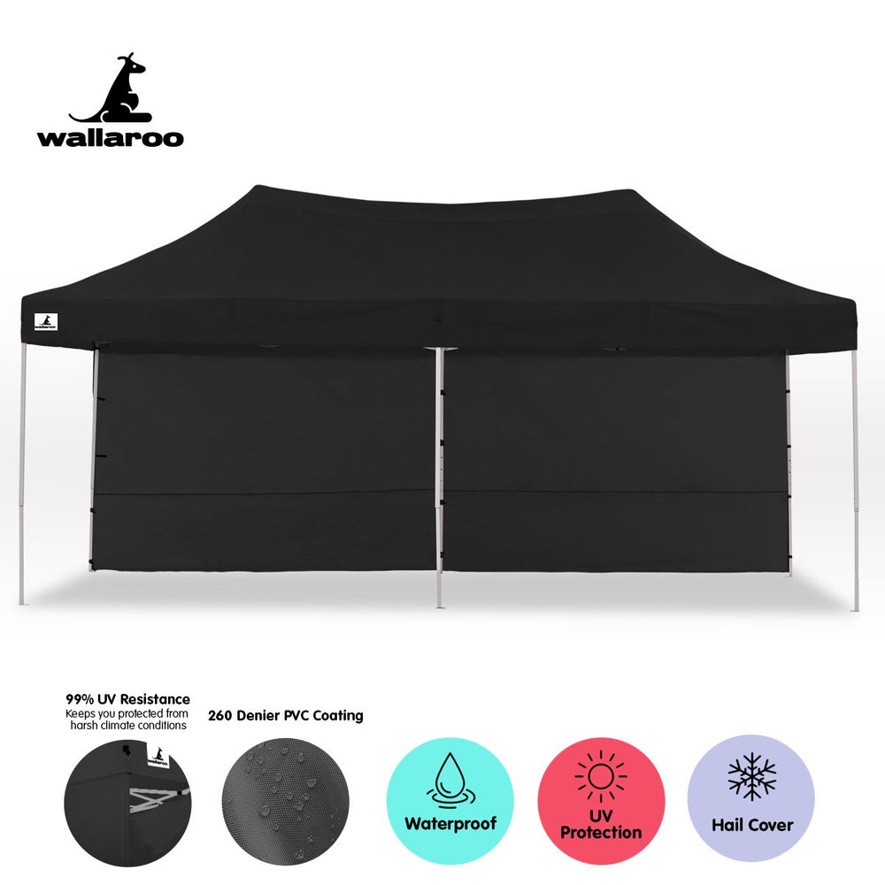 Wallaroo 3x6 Marquee - PopUp Gazebo - Black