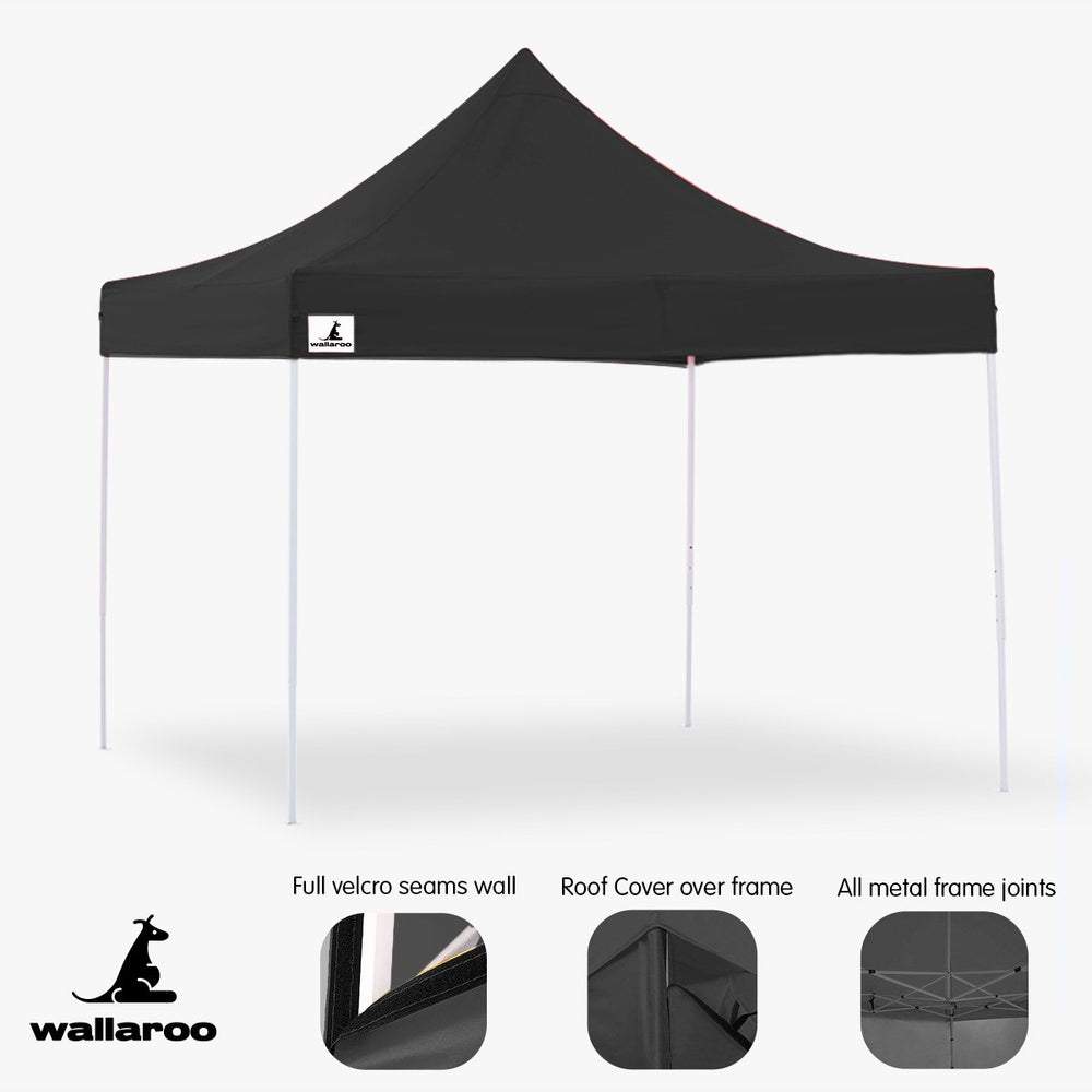 Wallaroo 3x 3Pop Up Marquee Gazebo - Black