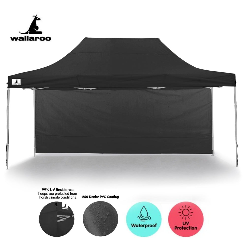 Wallaroo 3x4.5m Popup Gazebo Black