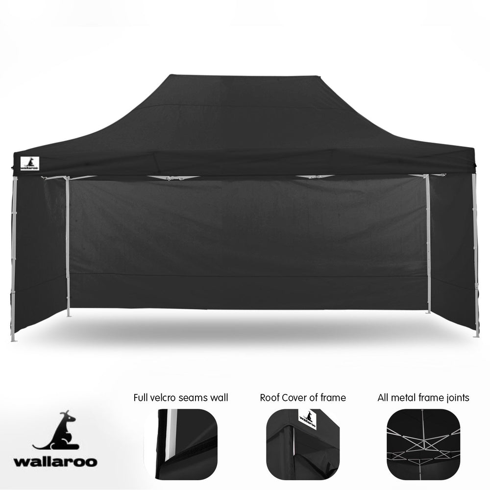 Wallaroo 3x4.5m Popup Gazebo Black