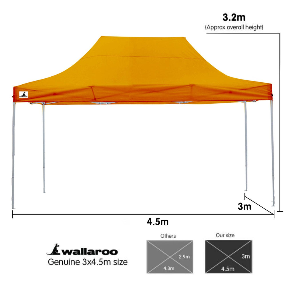 Wallaroo 3x4.5m Popup Gazebo Orange